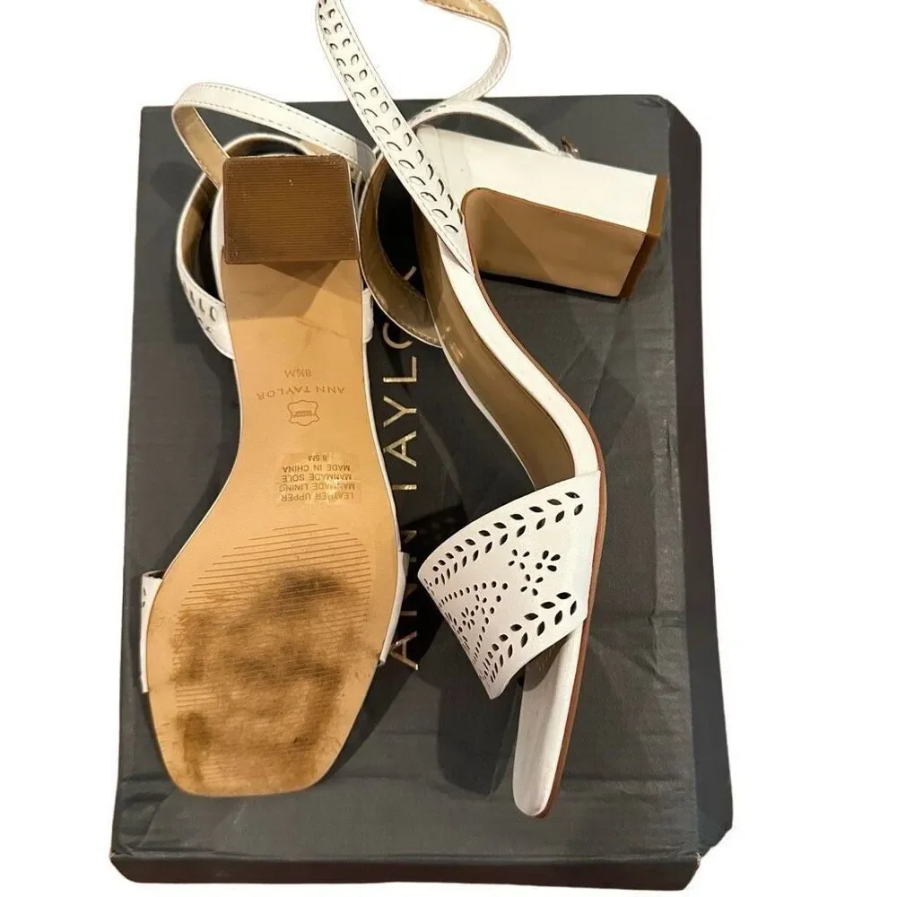 Ann Taylor white proliferated sandals-size 8.5